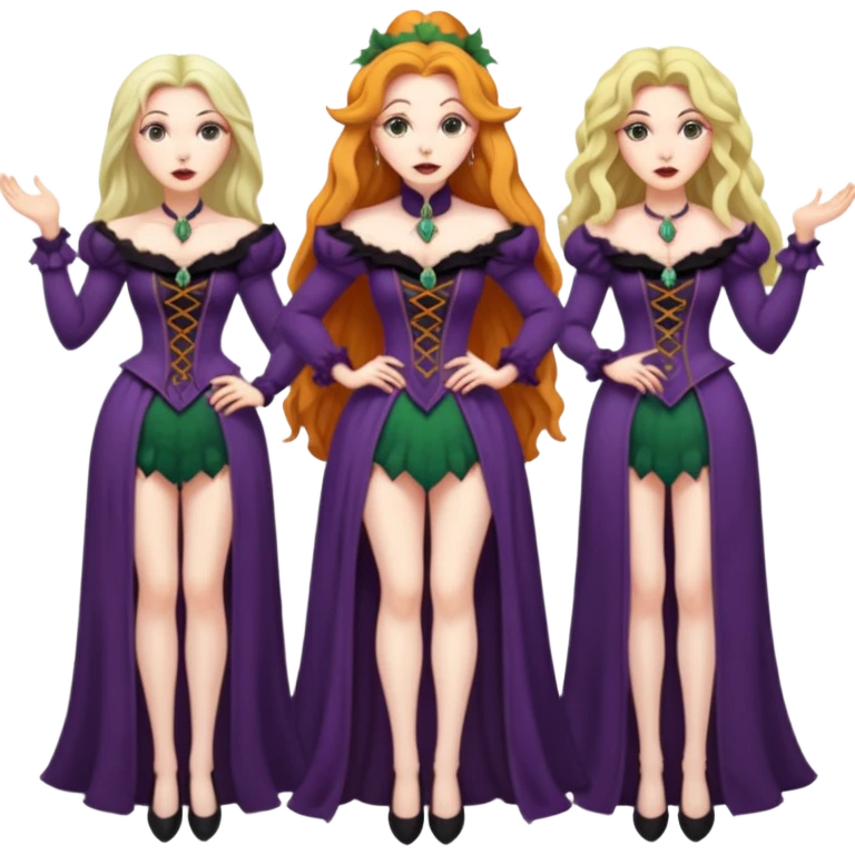 Full body nudes of the 3 Sanderson sisters witches emoji