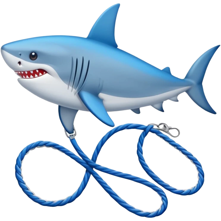Un tiburón de pie con unos tenis azules emoji