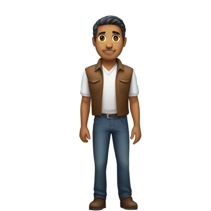 Latino man standing on top of earth emoji