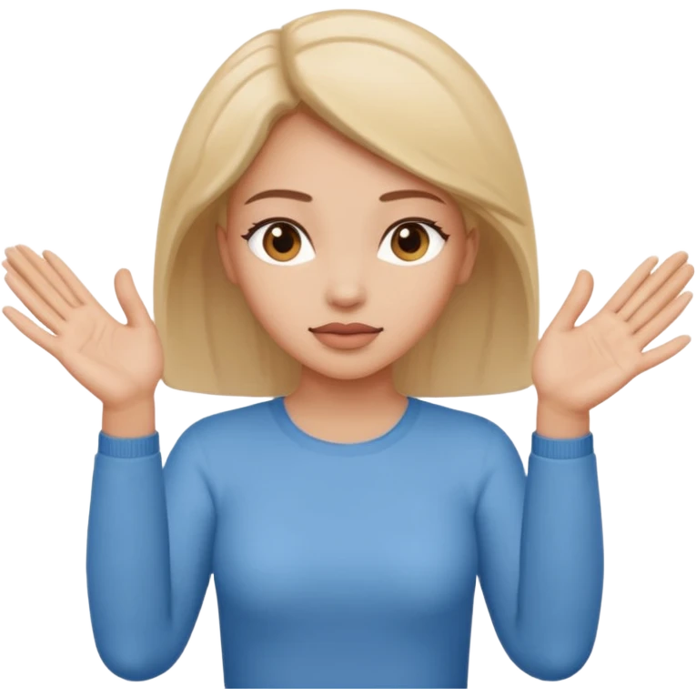 대체 왜?라는 손 포즈를 하고있는 여자 emoji