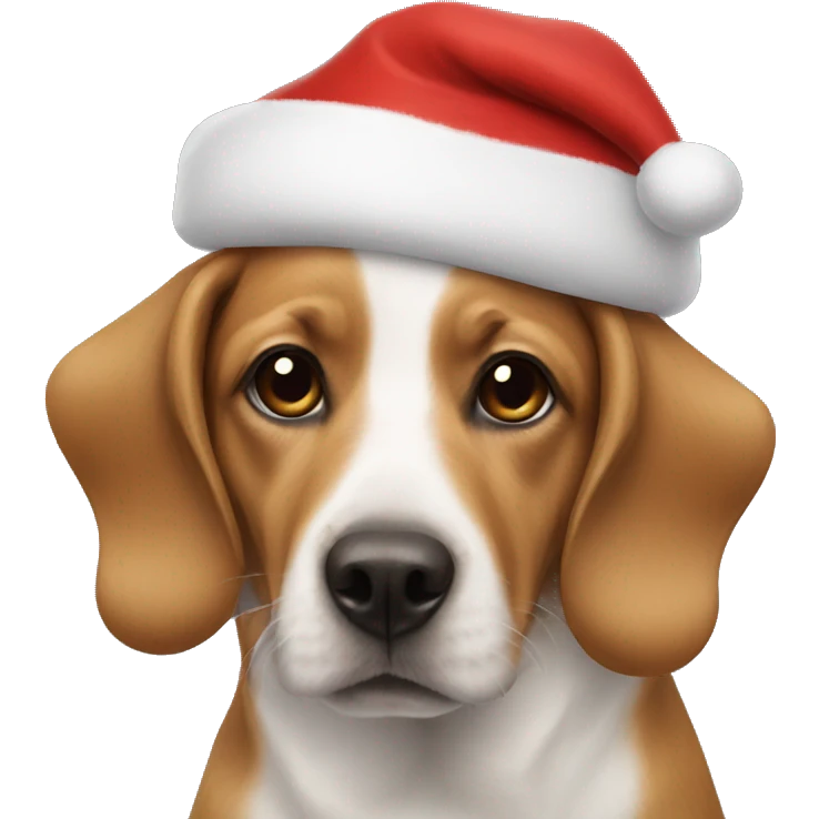 Santa hat on dog emoji
