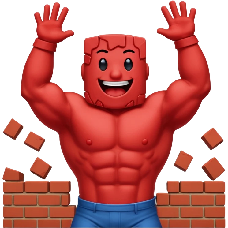 Kool Aid Man crashing through a wall, arms raised, shouting Oh Yeah! emoji