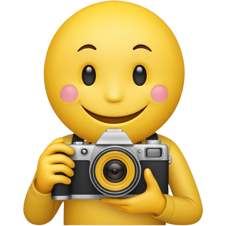 Make An Smiley Emoji Holding a Camera. emoji
