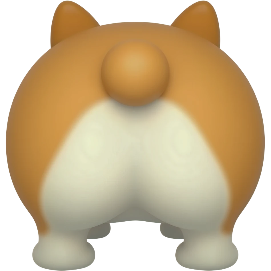 corgi dog's butt with no tail emoji