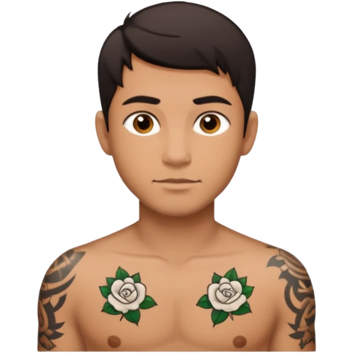 man with tattoo emoji