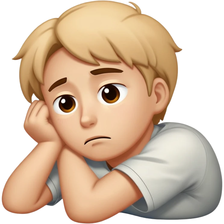 A character named Boksil lying down with a defeated, discouraged expression, looking sad and exhausted emoji