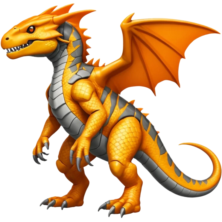  Cool Edgy Shiny Greymon-Reptile full body emoji