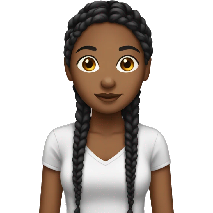 brown skinned girl with black braids emoji