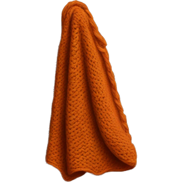 Knitted burnt orange blanket  emoji