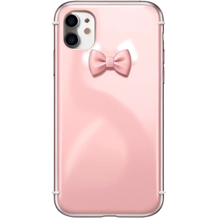 Blush pink IPhone 17 with tiny white bows on the back emoji