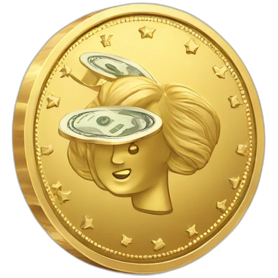 gold coin holding money emoji