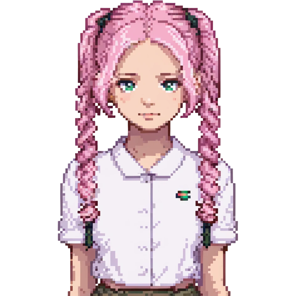 A girl with pink hair tied on both sides emoji