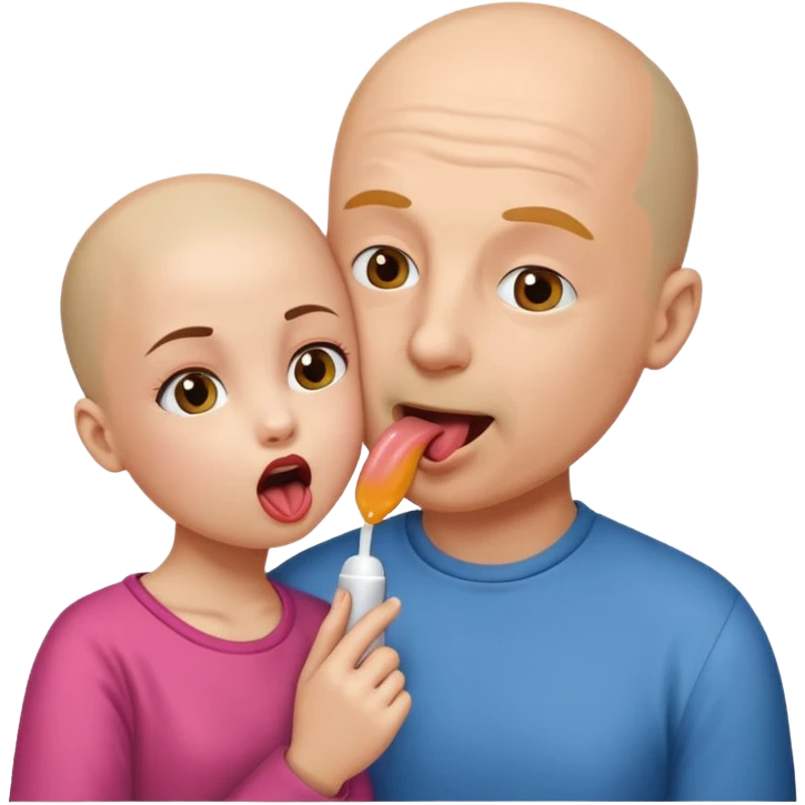 Bald man licking young girl  emoji