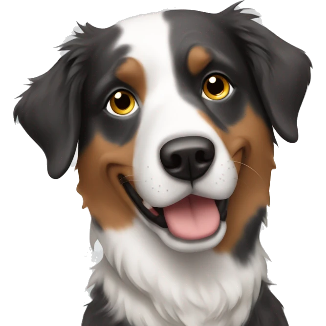 Bald man with Merle Australian shepherd emoji
