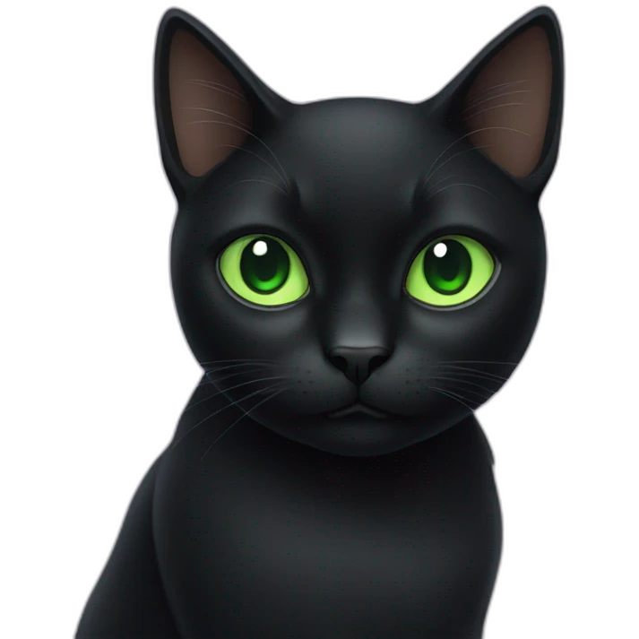 Black cat with green eyes emoji