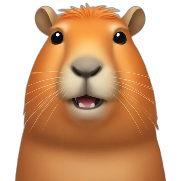 capybara with an orange on its head emoji