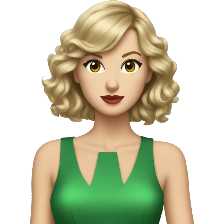 Taylor swift in green dress emoji