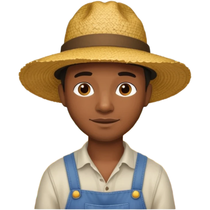 A black guy working at a farm emoji