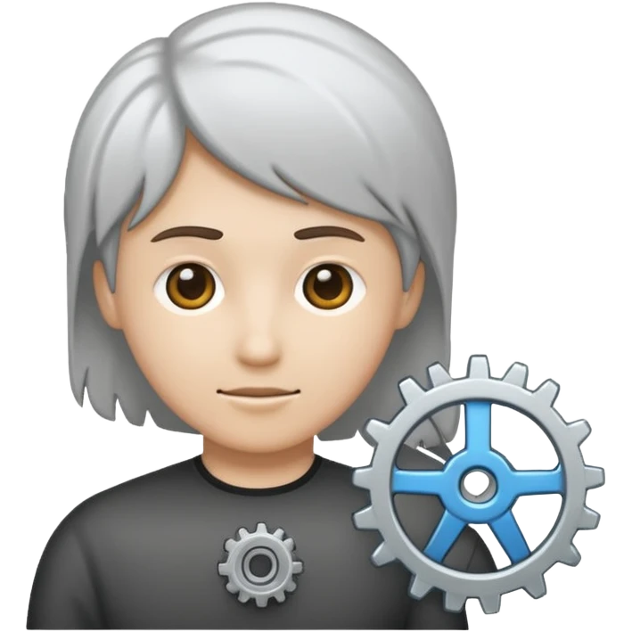 person icon with a small gear next to it emoji