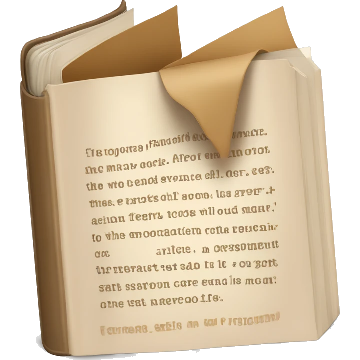 An open, hardcover book, depicted with a beige cover.  emoji
