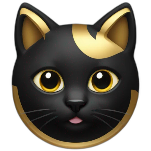 cat black with some gold emoji