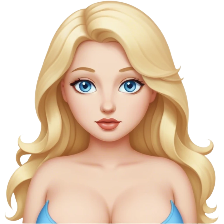 curvy long blonde hair pale blue eyes being seductive sfw emoji