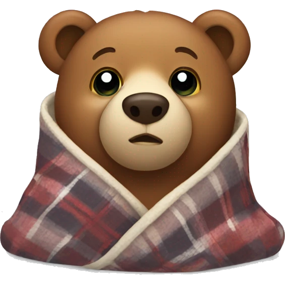 bear cozy in blanket emoji