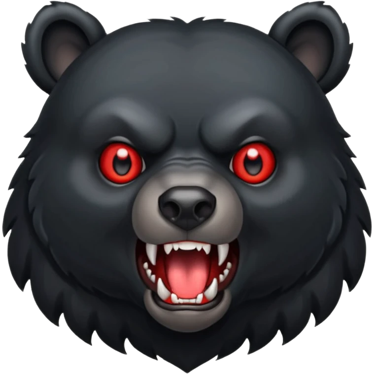black bear with red eyes growling emoji