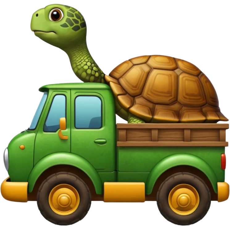 Turtle driving truck emoji