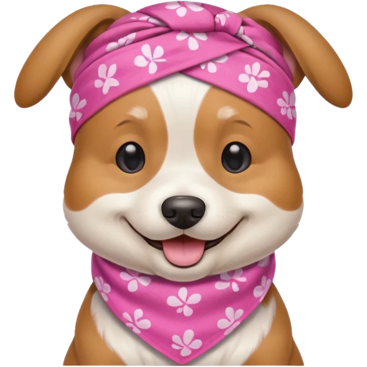 Dog with pink Bandannas emoji