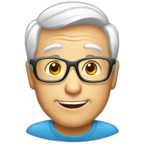 Friendly computer for senior citizens emoji