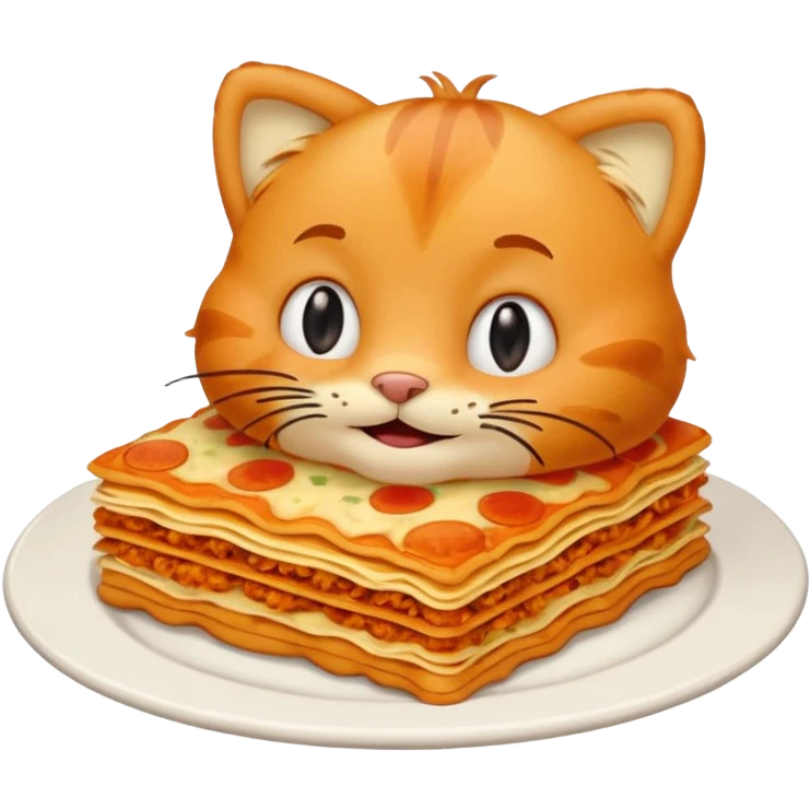Generate me a Garfield Lasagna png emoji