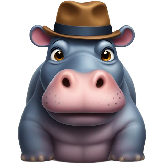 Hippo wearing a bears hat emoji