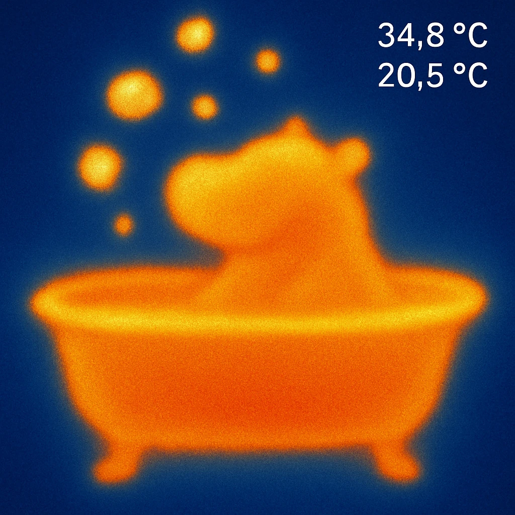 happy hippo with bubbles in bathtub emoji