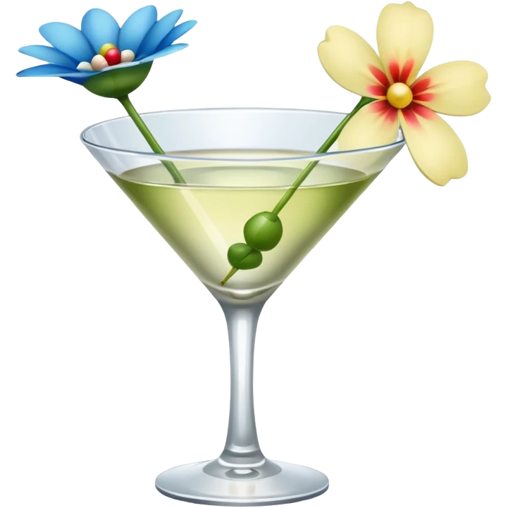 Martini with flower  emoji