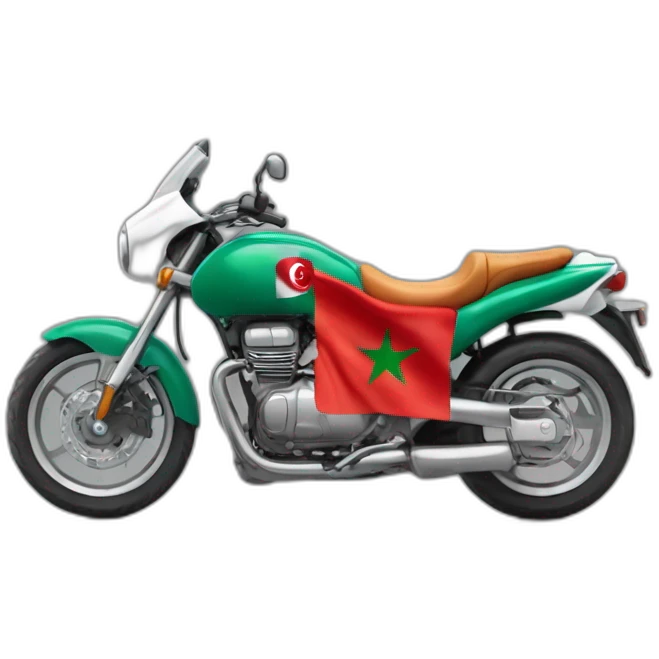 quelqu'un sur une moto avec le drapeau du Maroc derrière emoji