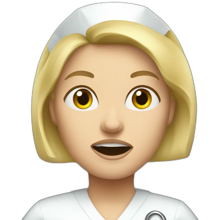 very angry blonde woman nurse emoji
