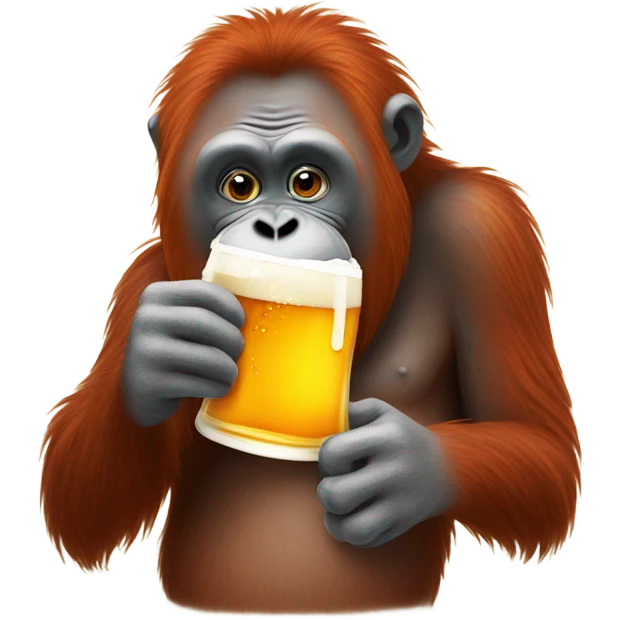 Orangutan drinking beer  emoji