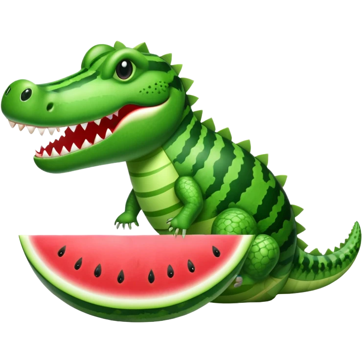 Watermalon crocodile emoji
