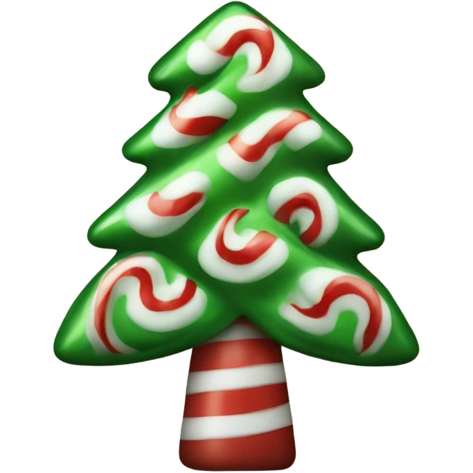 Peppermint candy with tree emoji
