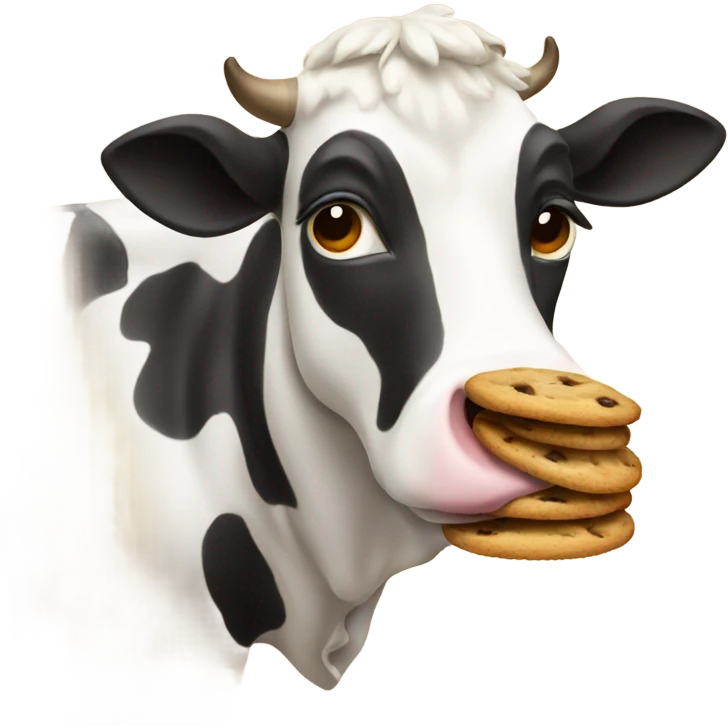 Cow eating cookies  emoji