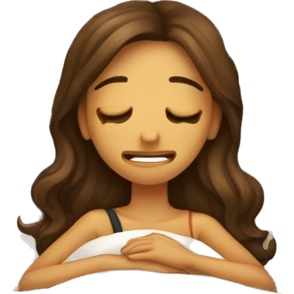 Una chica durmiendo en una almohada  emoji