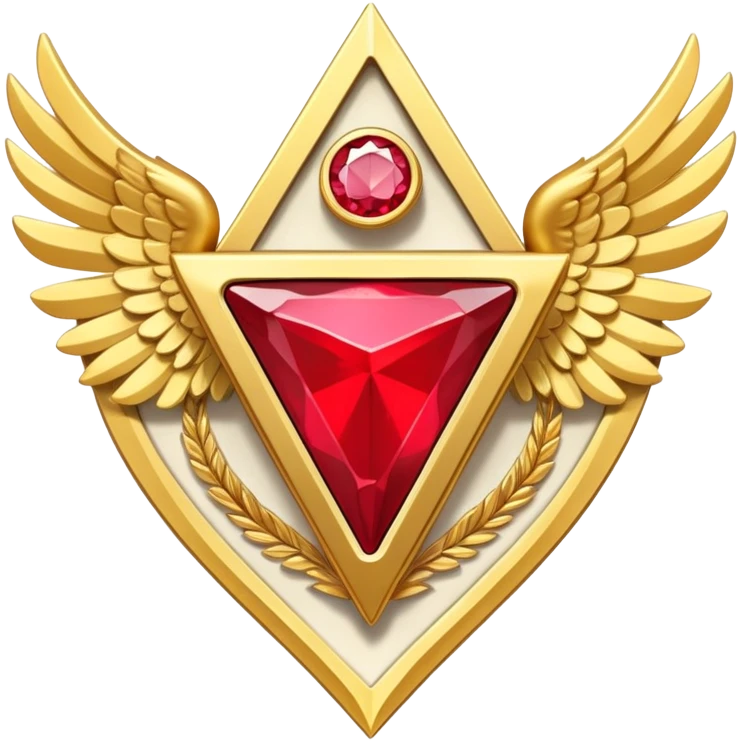 Triangle Rubby stone award-in-frame-decorated-with-golden-angel--wings emoji