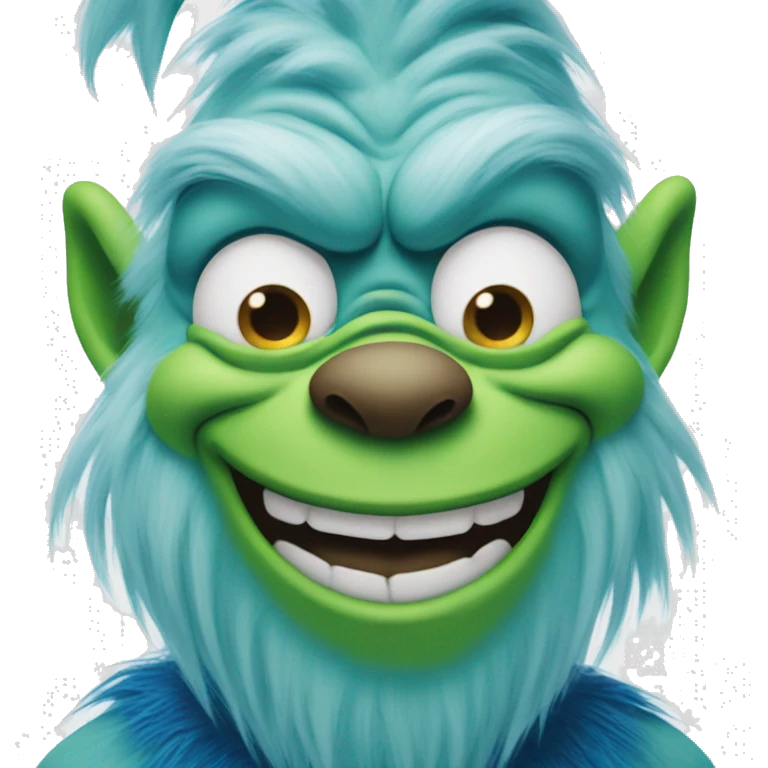 Blue grinch smirking emoji