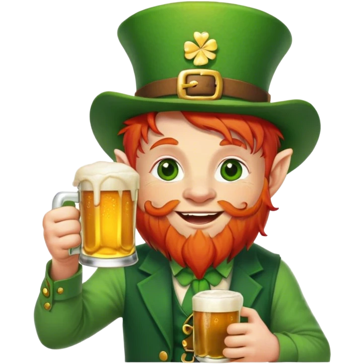 Leprechaun drinking  emoji