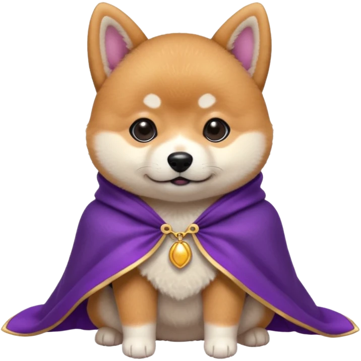 baby shiba dog, in magic purple cloak emoji