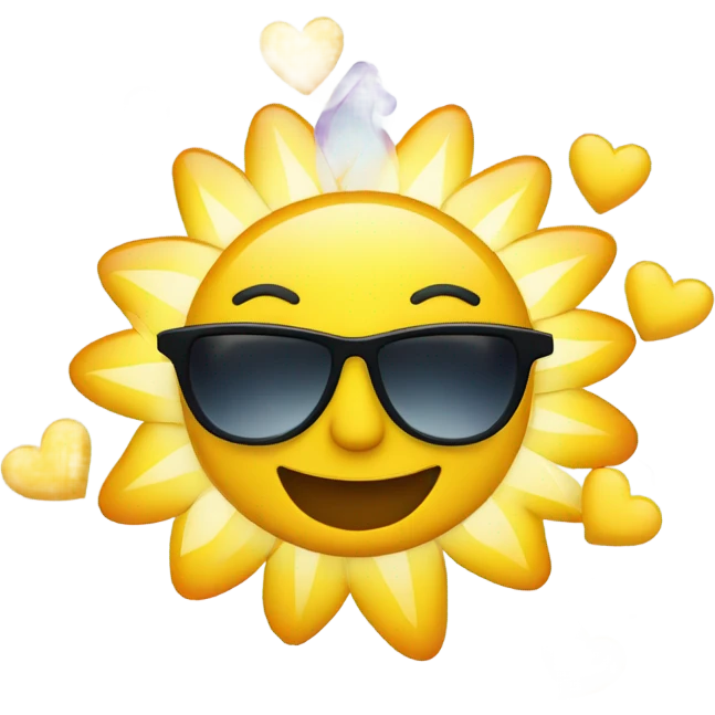 Sun with sunglasses and emoji fun emoji