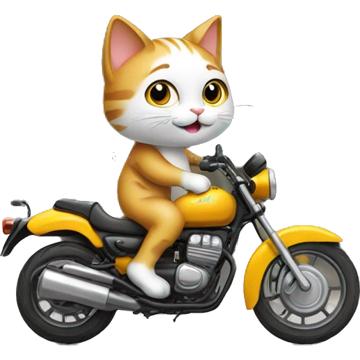 Cat sur une moto  emoji