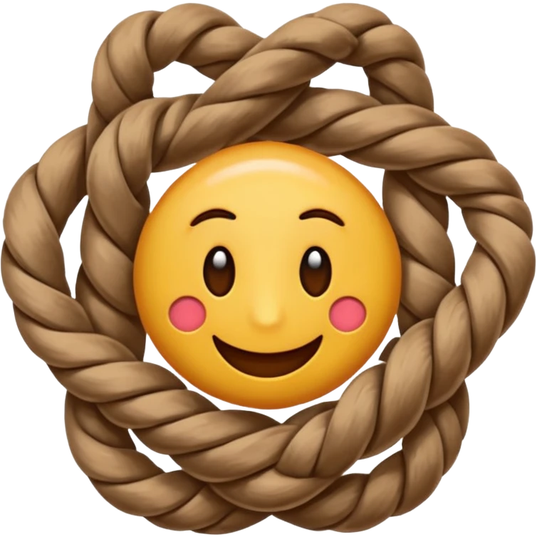 knot or tangled rope, pain point concept, emoji style emoji