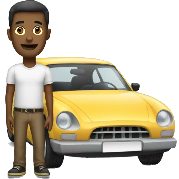 man with better car behind emoji